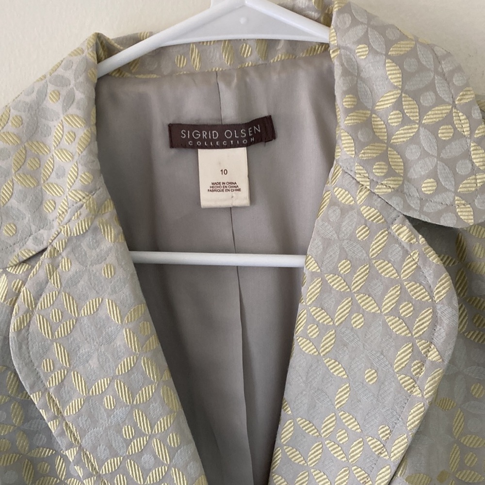 Sigrid Olsen silk blend brocade suit jacket